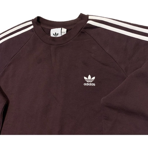 Adidas Crewneck Sweatshirt, Adidas Originals Pullover, Burgundy Sweatshirt, XL - Picture 3 of 3